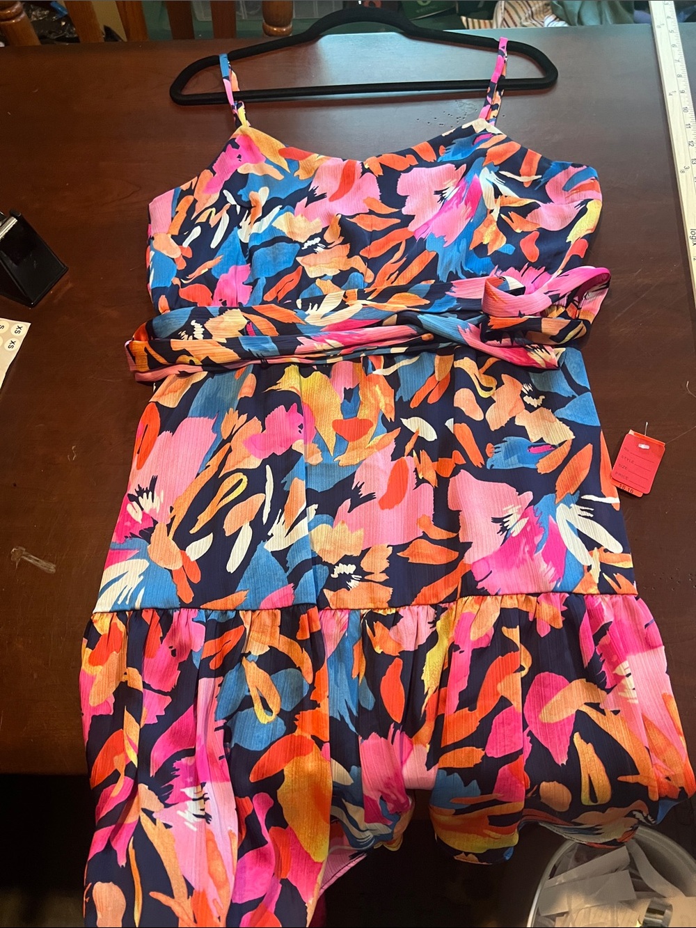 Nine West Floral Print Spaghetti Strap Dress - Navy Multicolor2283